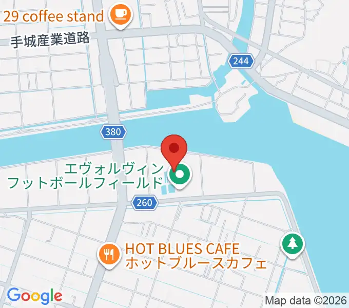 エヴォルヴィンフットボールフィールドの地図