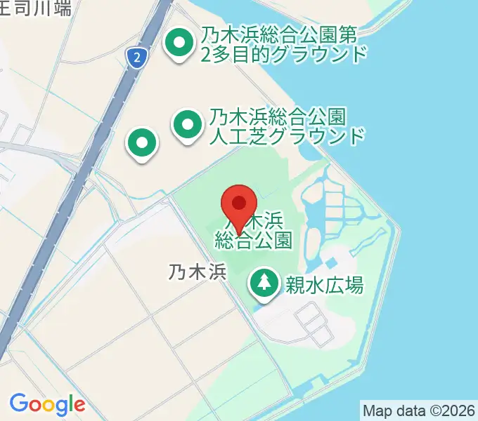 乃木浜総合公園グラウンドの地図