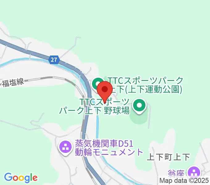 TTCスポーツパーク上下人工芝グラウンドの地図
