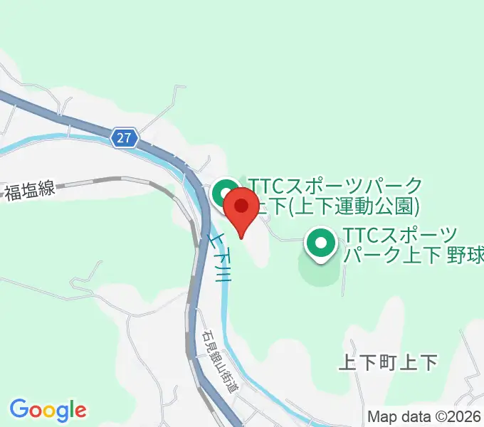 TTCスポーツパーク上下人工芝グラウンドの地図