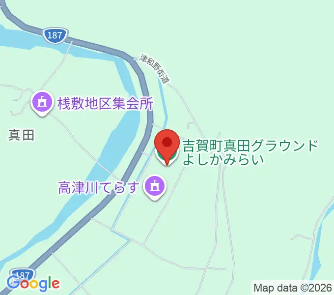 よしかみらい真田グラウンドの地図