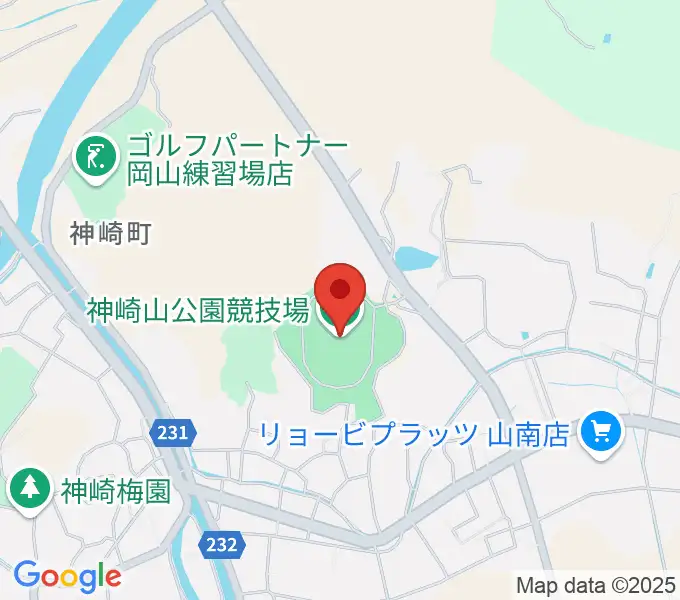 神崎山公園競技場の地図