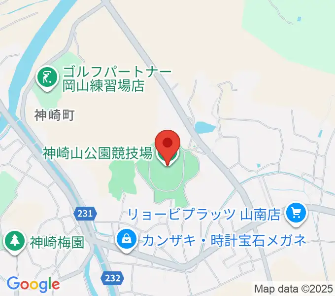 神崎山公園競技場の地図