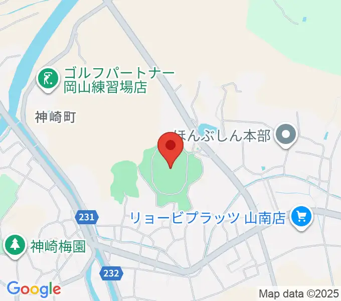 神崎山公園競技場の地図