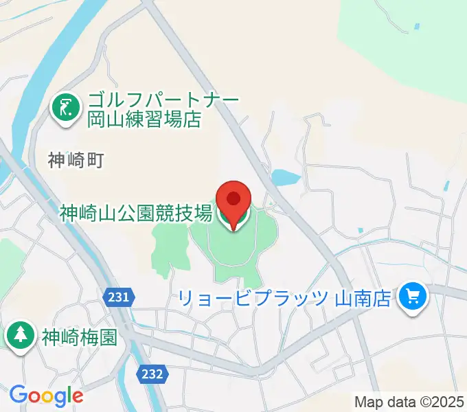神崎山公園競技場の地図