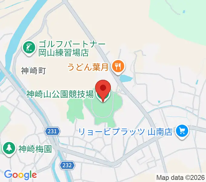 神崎山公園競技場の地図