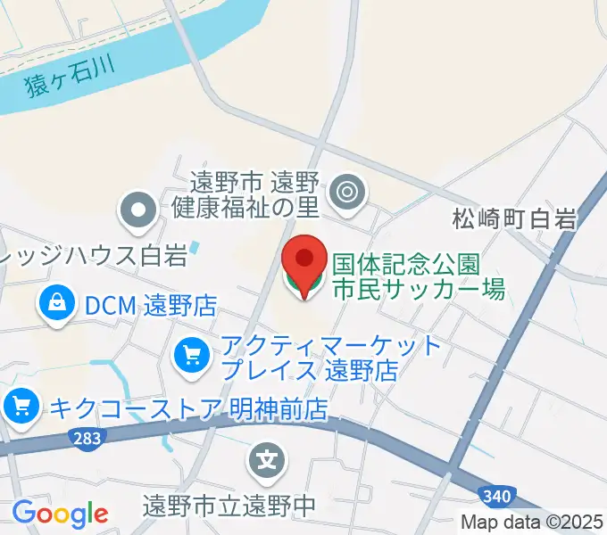 国体記念公園市民サッカー場の地図