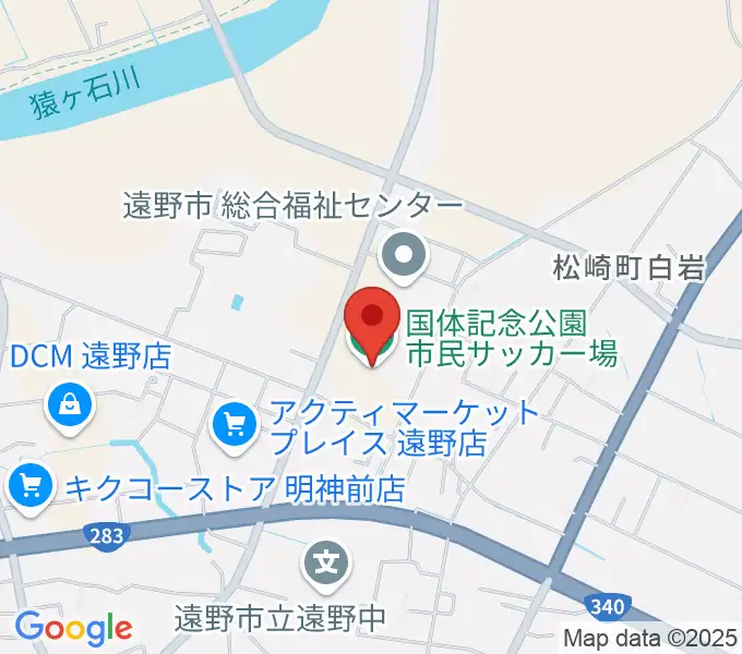 国体記念公園市民サッカー場の地図