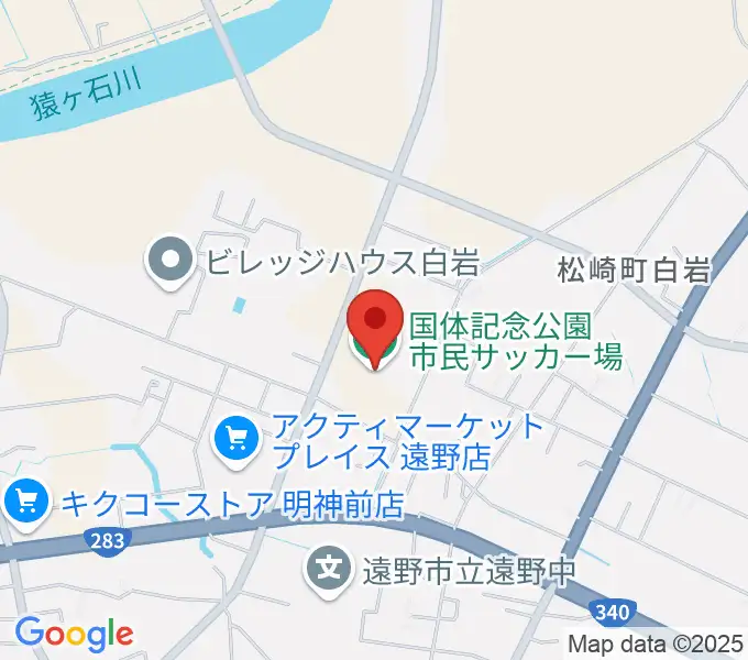 国体記念公園市民サッカー場の地図