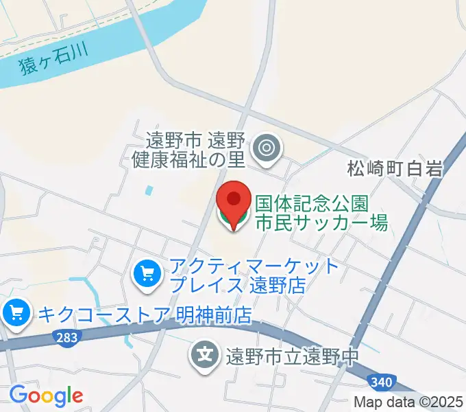国体記念公園市民サッカー場の地図