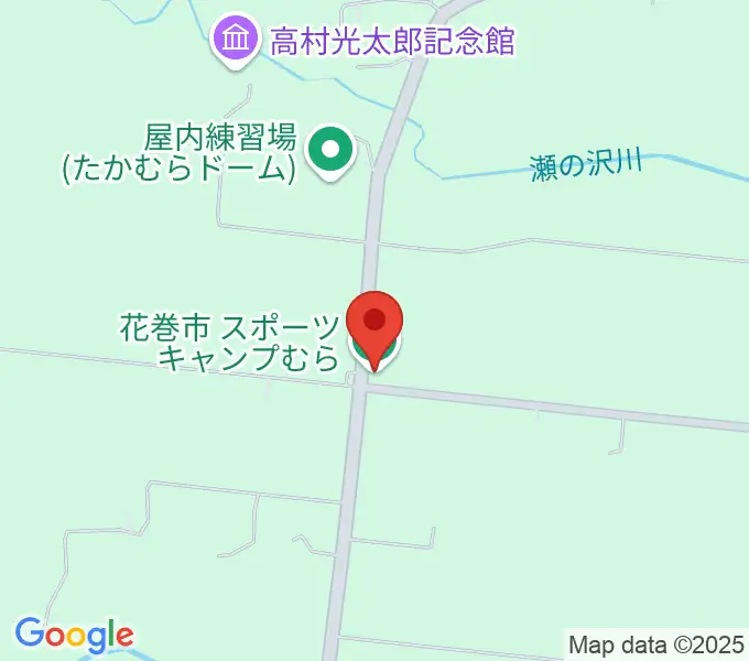花巻市スポーツキャンプむらの地図