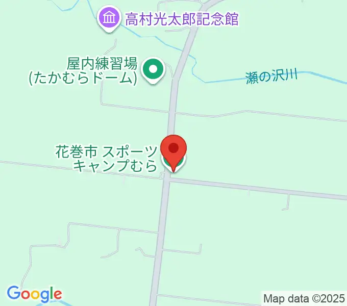 花巻市スポーツキャンプむらの地図