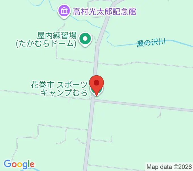 花巻市スポーツキャンプむらの地図