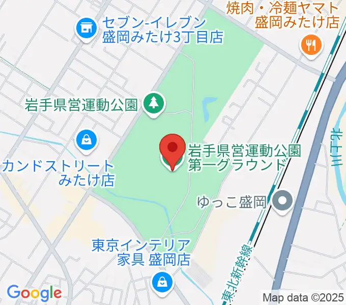 岩手県営運動公園グラウンドの地図