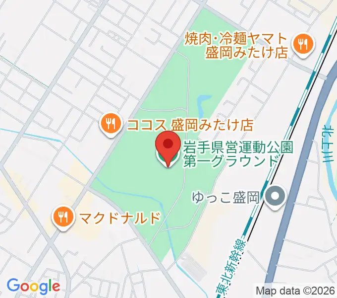 岩手県営運動公園グラウンドの地図