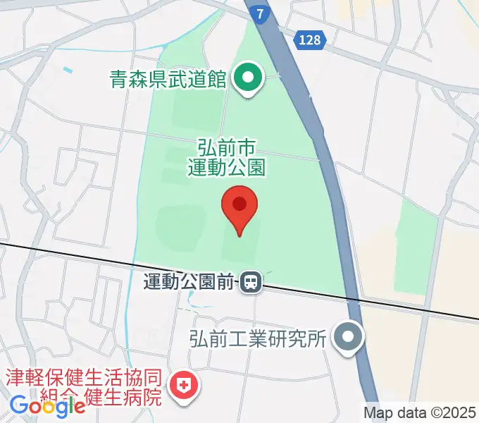 弘前市運動公園球技場の地図