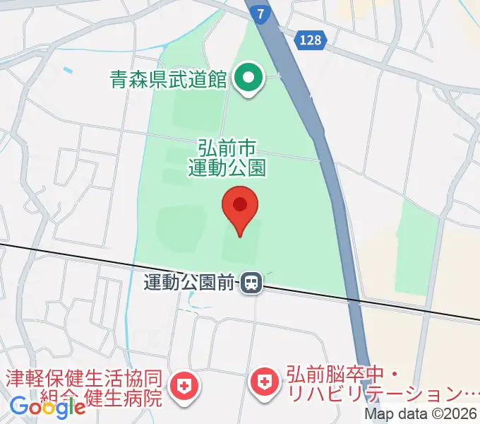 弘前市運動公園球技場の地図
