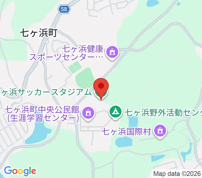 七ヶ浜サッカースタジアムの地図