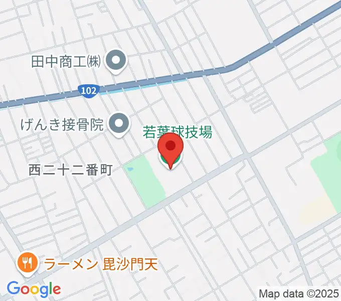 十和田市若葉球技場の地図