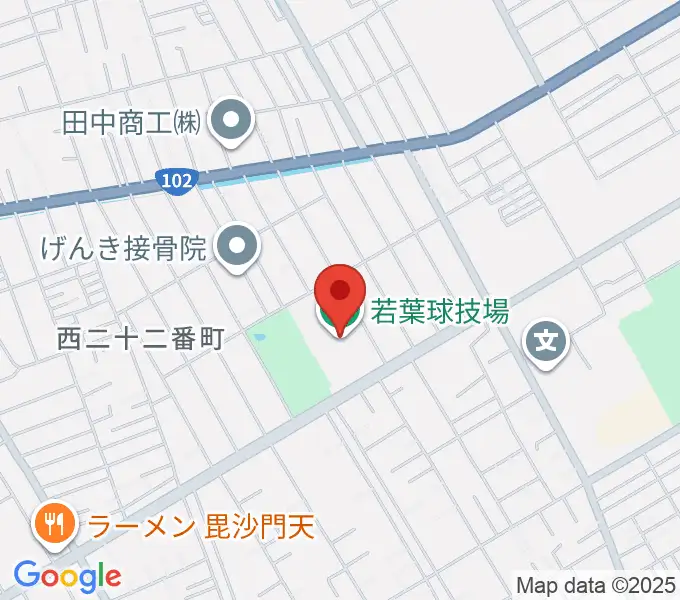 十和田市若葉球技場の地図