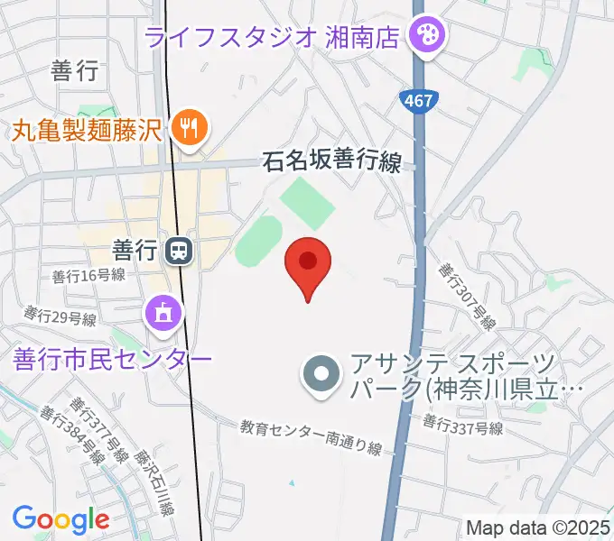 アサンテスポーツパーク陸上競技場の地図
