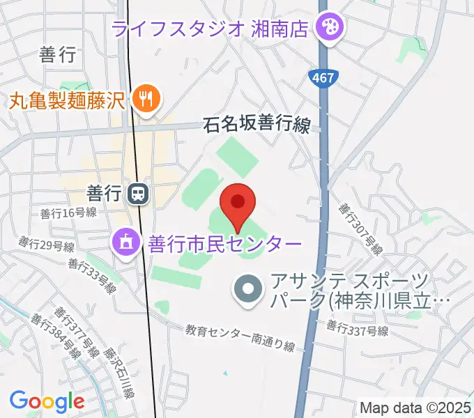アサンテスポーツパーク陸上競技場の地図
