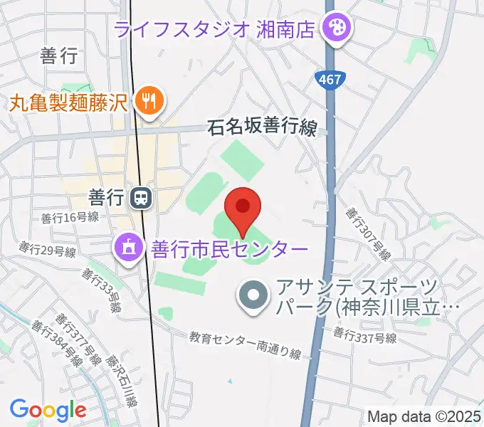 アサンテスポーツパーク陸上競技場の地図