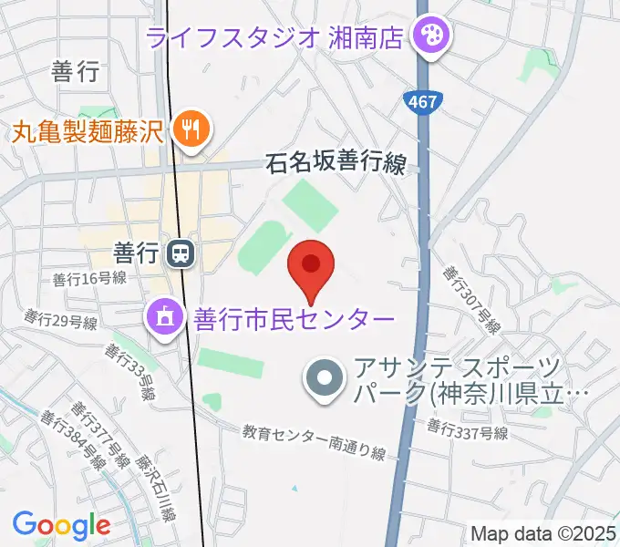 アサンテスポーツパーク陸上競技場の地図