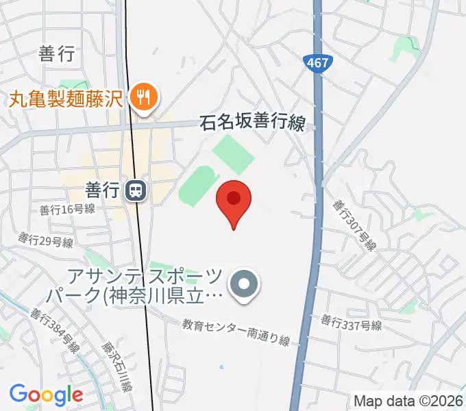 アサンテスポーツパーク陸上競技場の地図