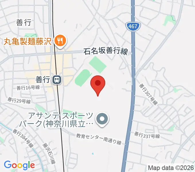 アサンテスポーツパーク陸上競技場の地図