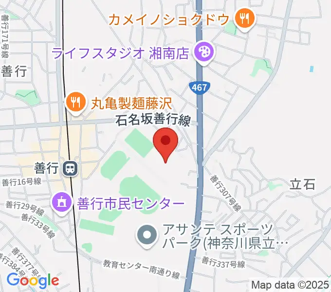 アサンテスポーツパーク球技場の地図