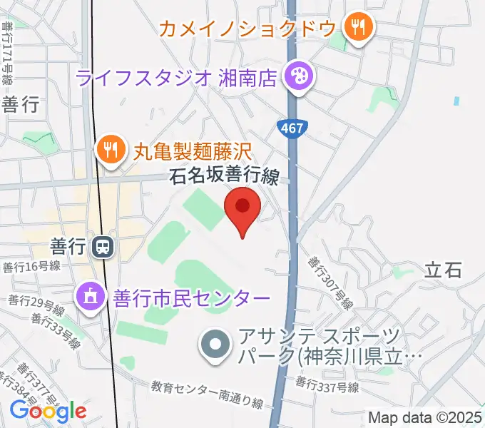 アサンテスポーツパーク球技場の地図