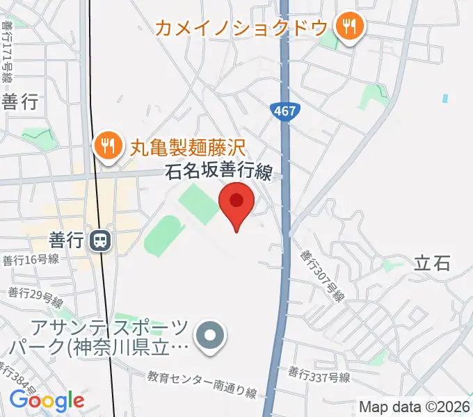 アサンテスポーツパーク球技場の地図