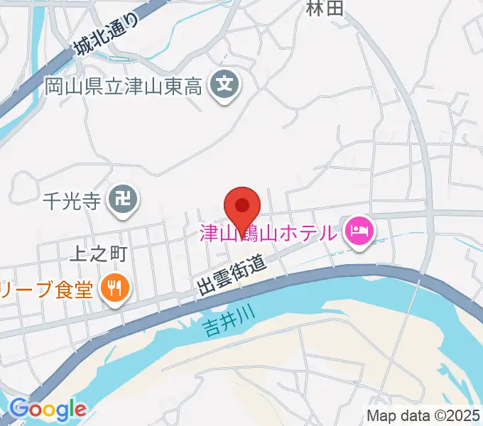 津山洋学資料館の地図