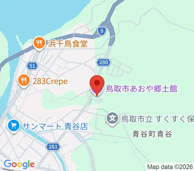 鳥取市あおや郷土館の地図