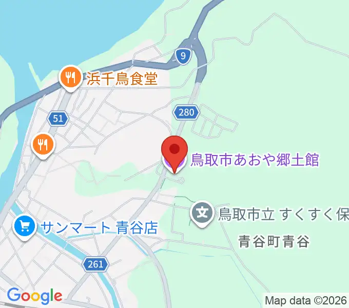 鳥取市あおや郷土館の地図