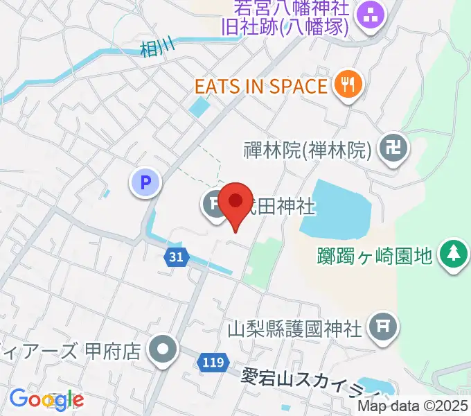 武田神社宝物殿の地図