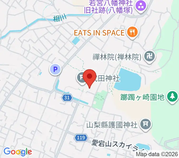 武田神社宝物殿の地図