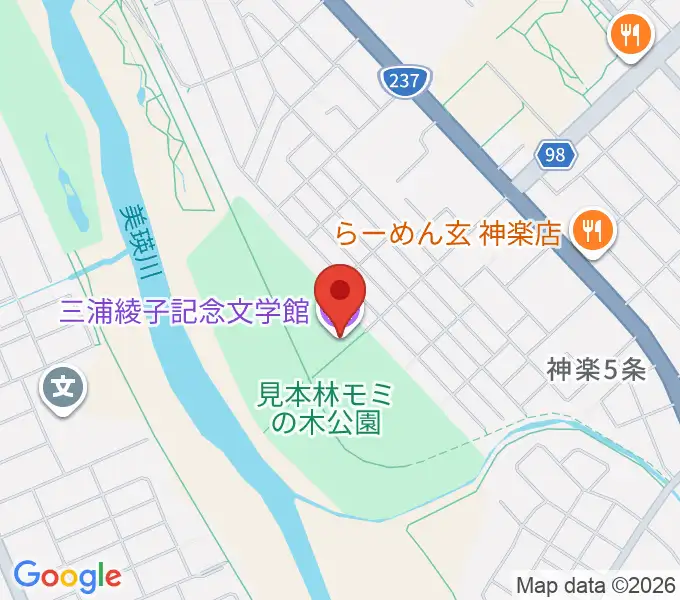 三浦綾子記念文学館の地図