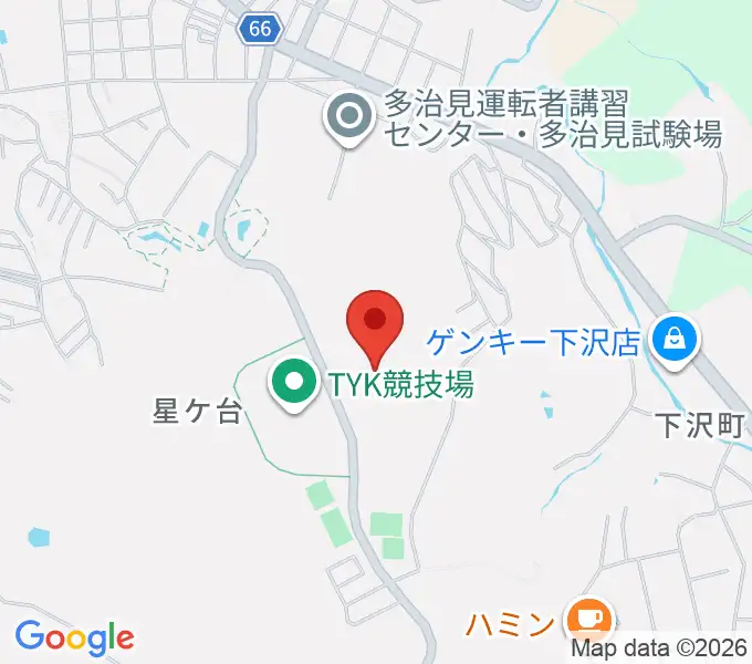 TYKスケートボードバークの地図