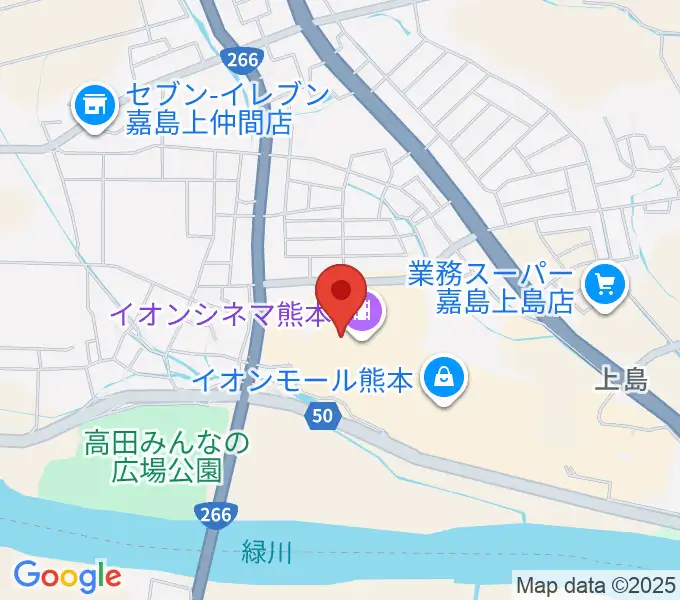 イオンシネマ熊本の地図