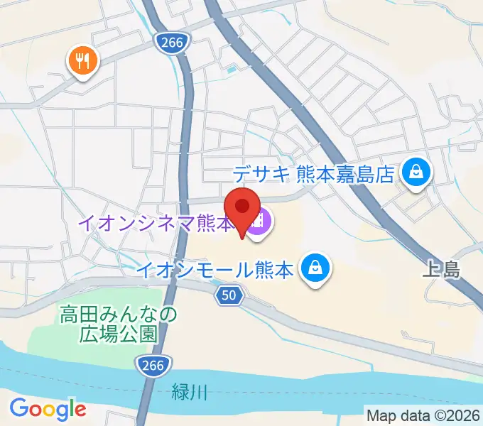 イオンシネマ熊本の地図