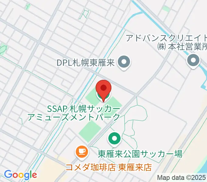 札幌サッカーアミューズメントパークの地図