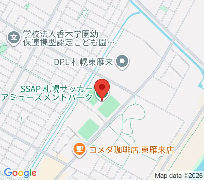 札幌サッカーアミューズメントパークの地図