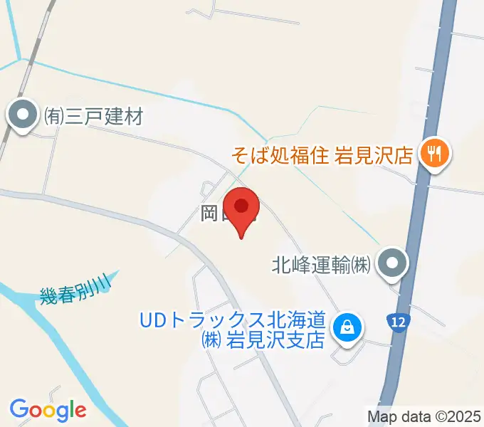岩見沢市岡山スポーツフィールドの地図