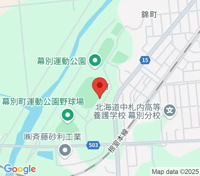 幕別町運動公園陸上競技場の地図