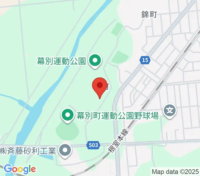 幕別町運動公園陸上競技場の地図