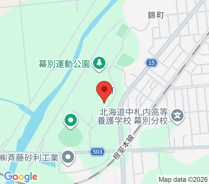 幕別町運動公園陸上競技場の地図