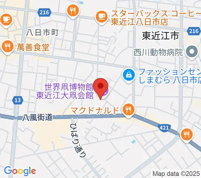 世界凧博物館 東近江大凧会館の地図