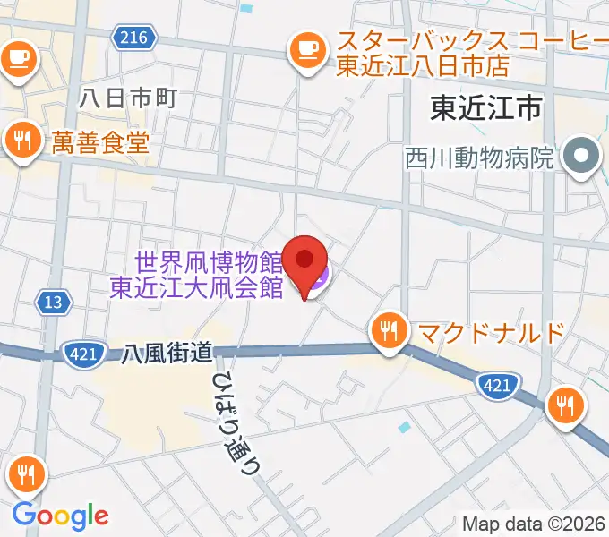 世界凧博物館 東近江大凧会館の地図